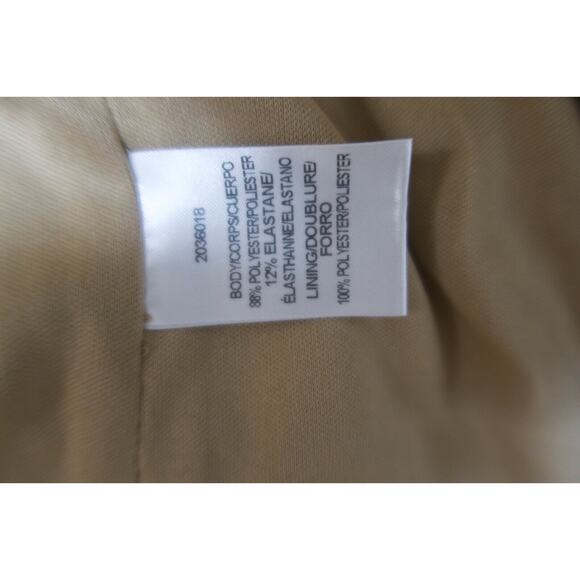 Halston Draped faux‎ wrap Skirt Suede tan camel size 6 midi Sylvia $395 - Picture 6 of 8